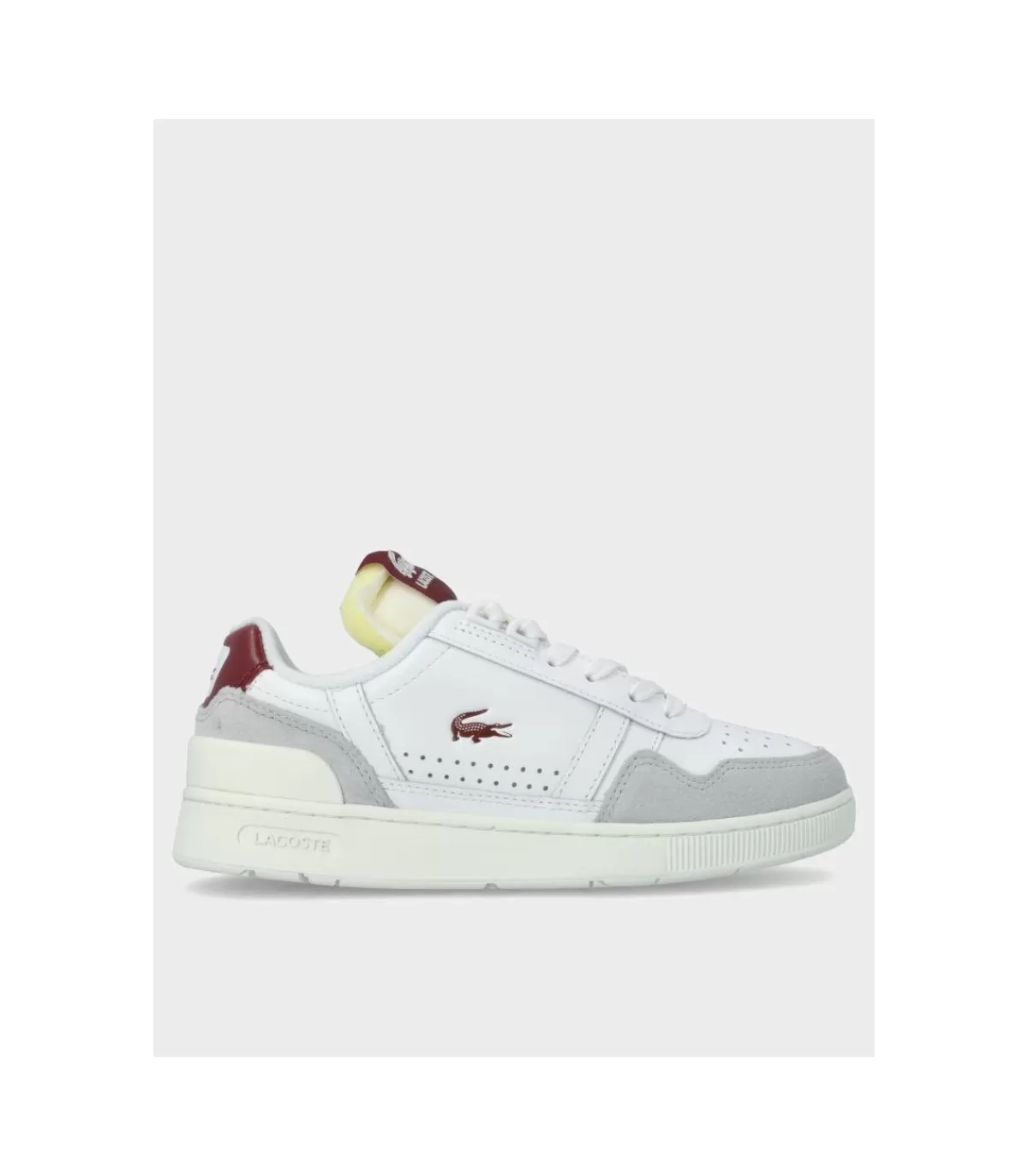 Zapatilla T-Clip White Burgundy>Lacoste Best Sale