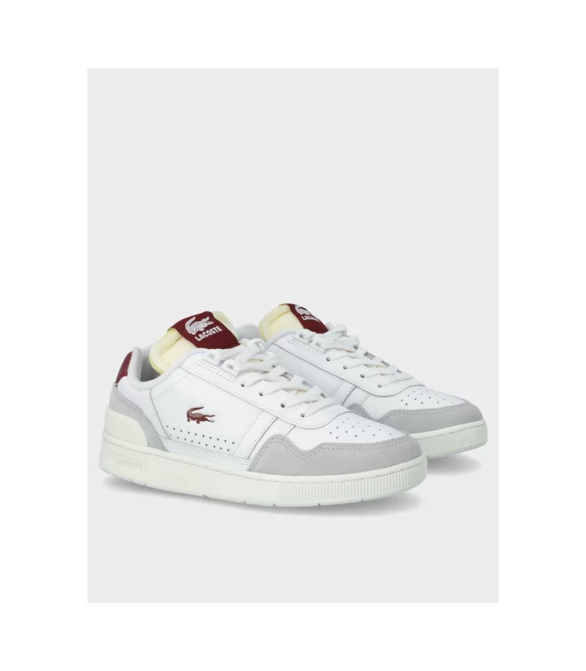 Zapatilla T-Clip White Burgundy>Lacoste Best Sale