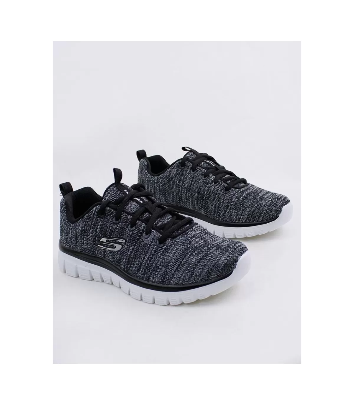 Zapatilla 12614 Black White>Skechers Cheap